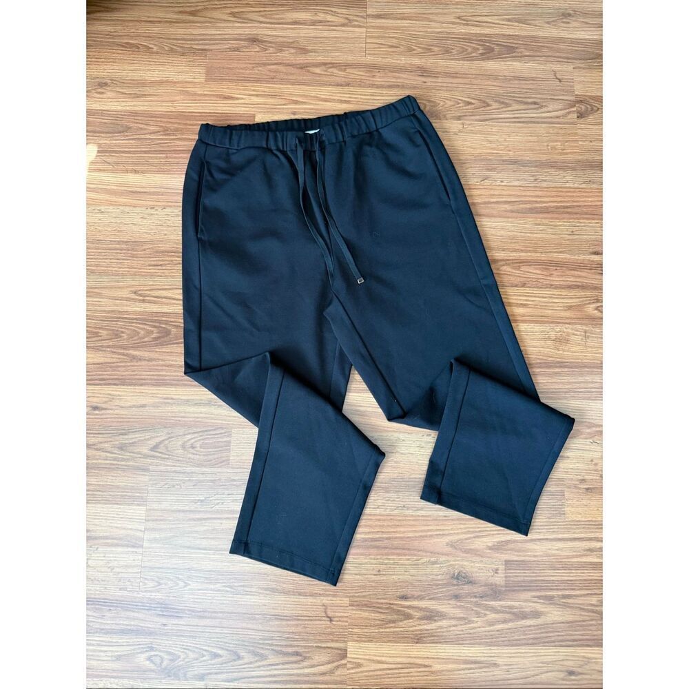 Cappagallo Women's High Rise Drawstring Elastic Waist Pull-On Pants Black Medium